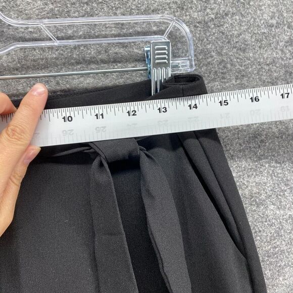 Mosaic & Co Dress Pants Women M Medium Black High Rise Flat Front Skinny Belted - Picture 5 of 10